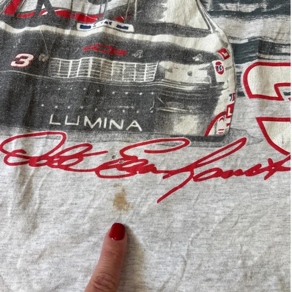 Nutmeg Mills Dale Earnhardt T Shirt Mens Gray Vintage Intimidator NASCAR SIZE XL